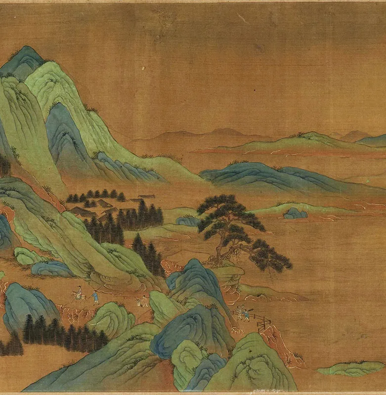 传宋赵伯驹青绿山水《秋山万里图》_07