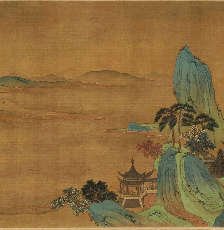 传宋赵伯驹青绿山水《秋山万里图》_08