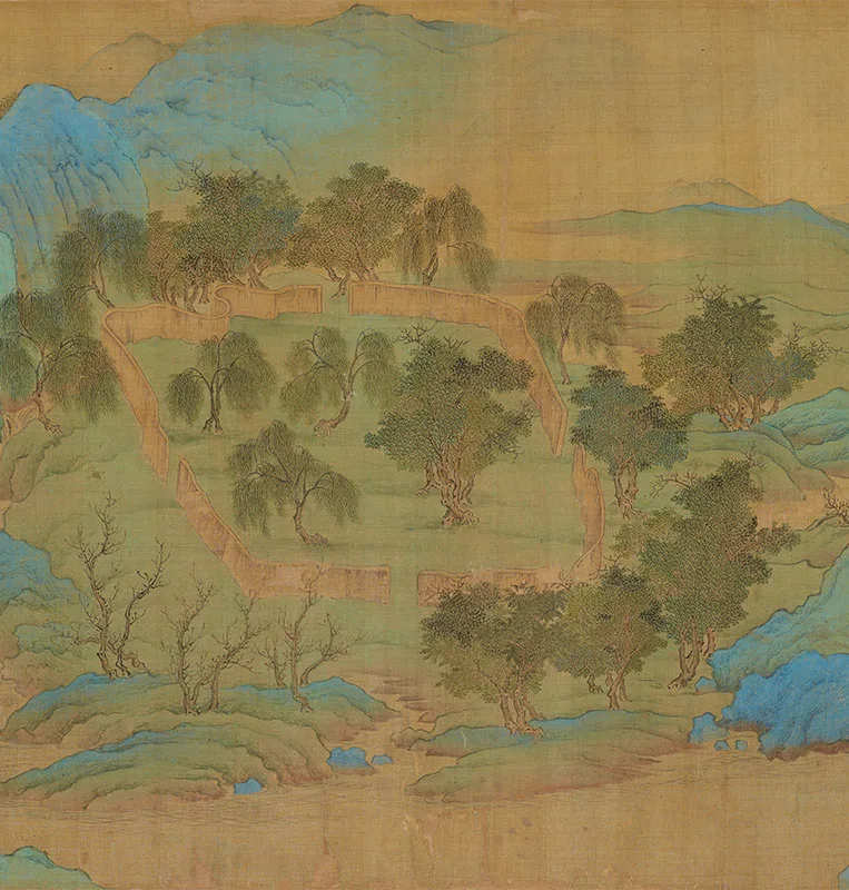 大青绿山水《辋川别墅图》卷_14