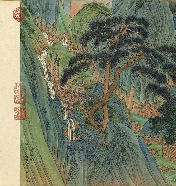 王炳青绿山水《仿赵伯驹桃源图卷》_01