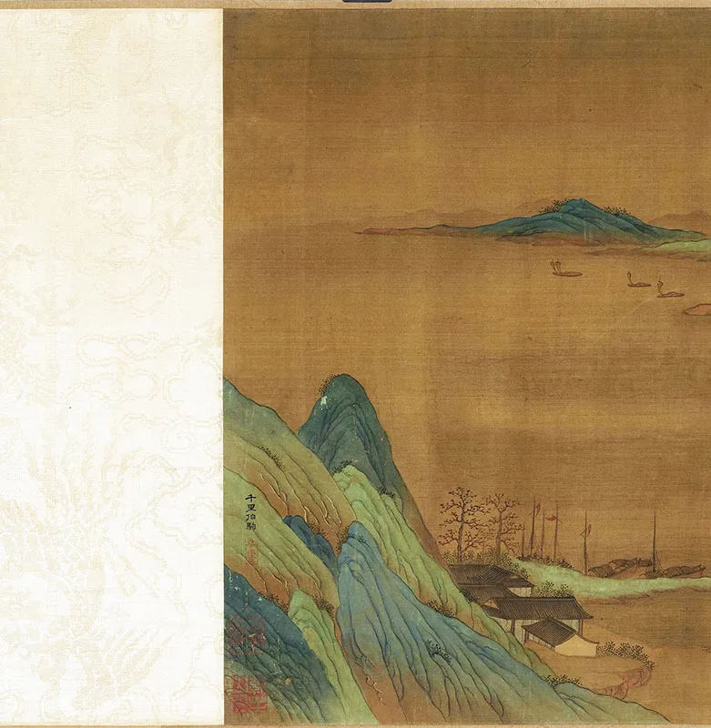 传宋赵伯驹青绿山水《秋山万里图》_03