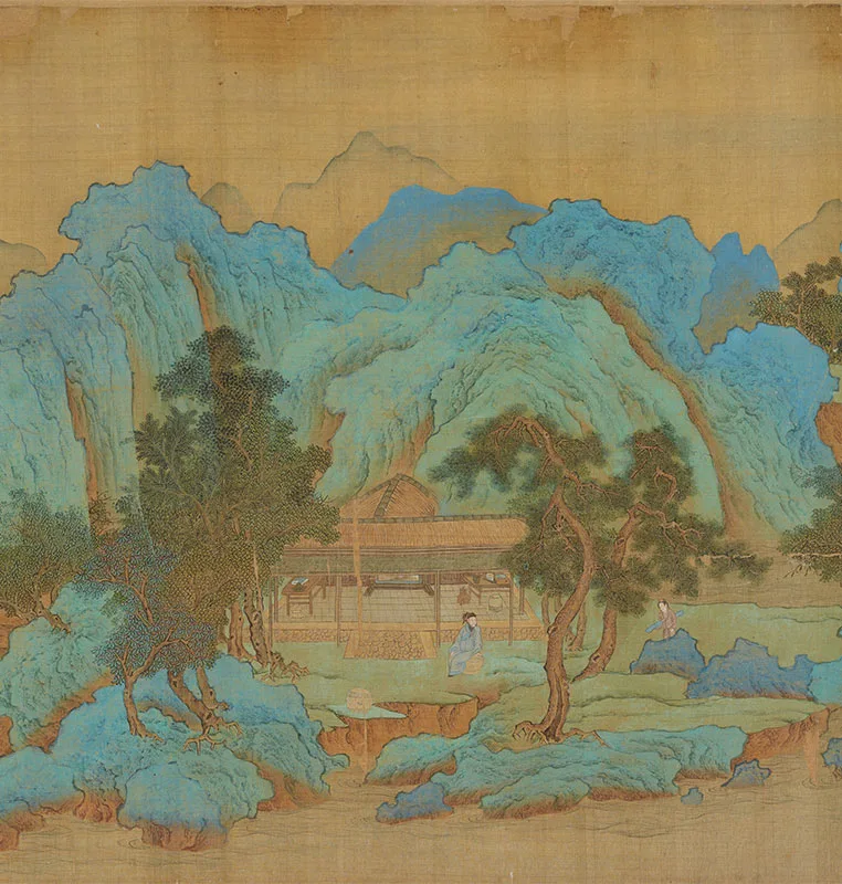 大青绿山水《辋川别墅图》卷_07