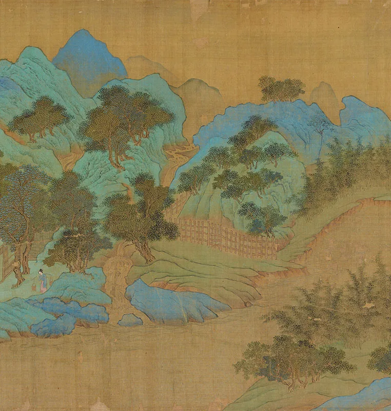 大青绿山水《辋川别墅图》卷_11