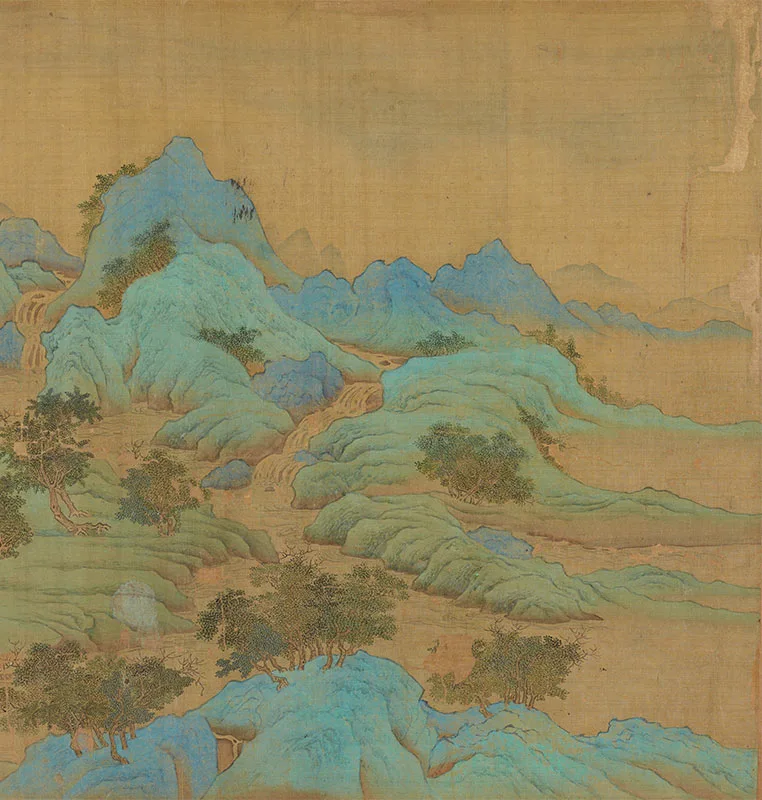 大青绿山水《辋川别墅图》卷_16