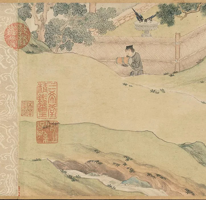 文征明、仇英《写经换茶图》合卷_10