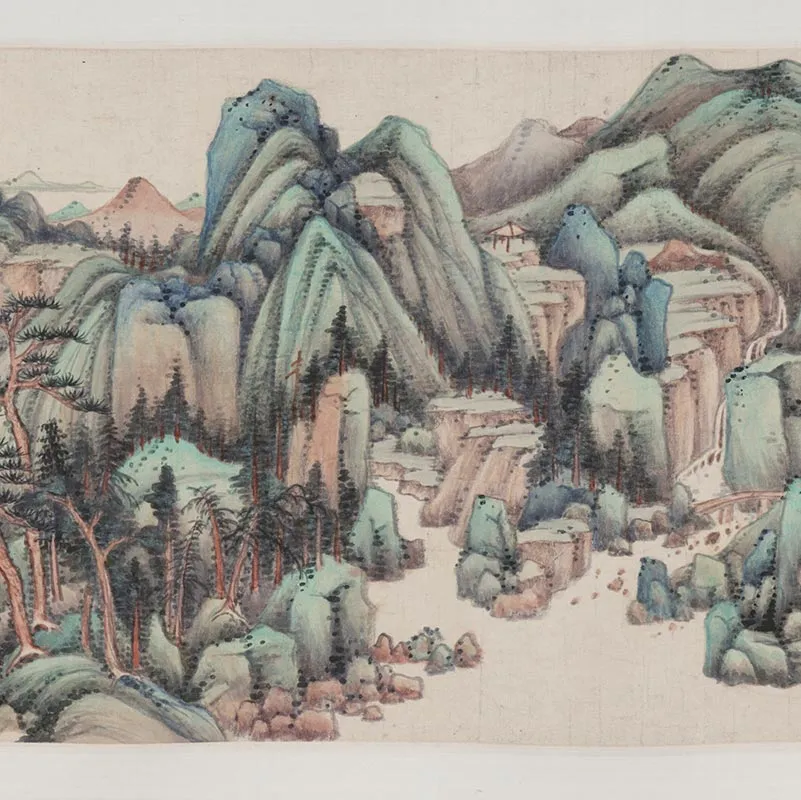 明代王鉴《小青绿山水画》卷_13