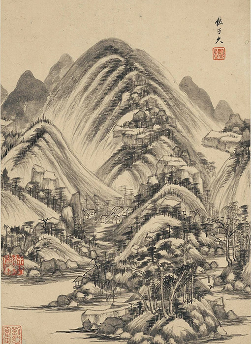 王鉴仿古山水画_03
