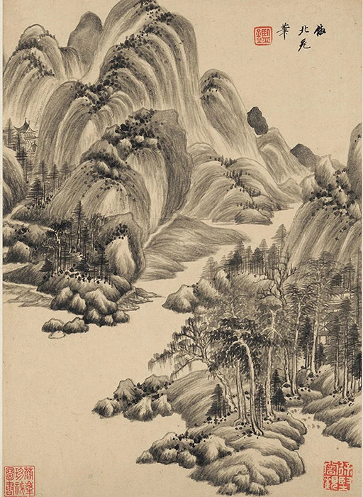 王鉴仿古山水画_20