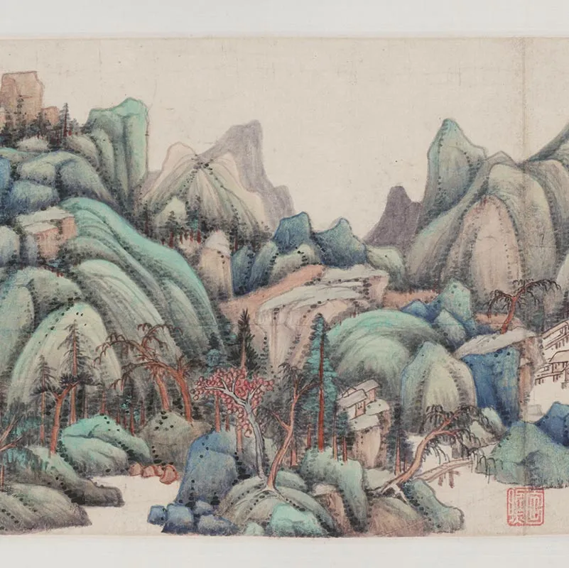 明代王鉴《小青绿山水画》卷_10