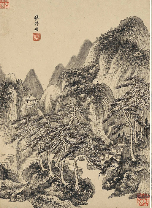 王鉴仿古山水画_14