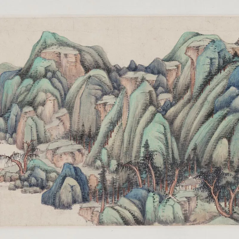 明代王鉴《小青绿山水画》卷_09