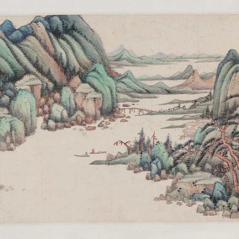 明代王鉴《小青绿山水画》卷_12