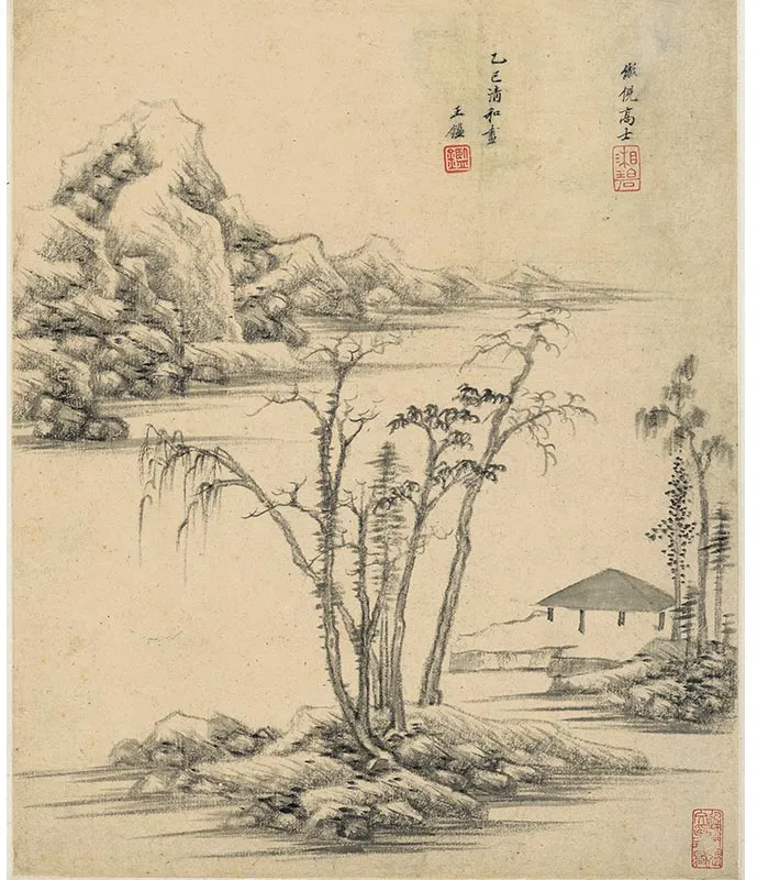 王鉴仿古山水八开册_04