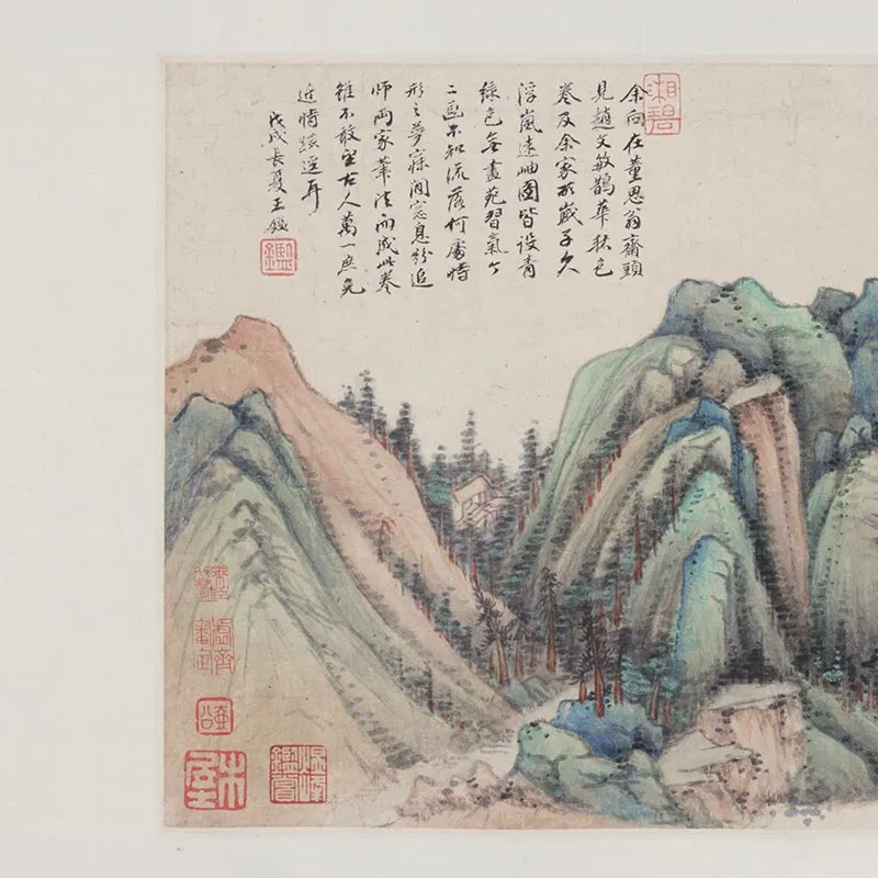 明代王鉴《小青绿山水画》卷_07
