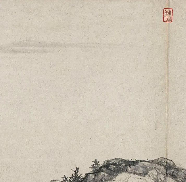 陈叔起、王绂合绘山水画《潇湘秋意图》卷_10