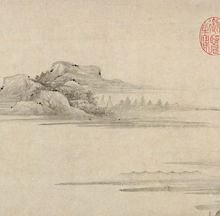 陈叔起、王绂合绘山水画《潇湘秋意图》卷_24