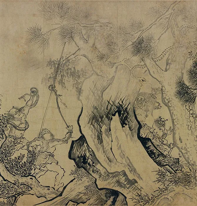 明代《搜山图》白描卷_15