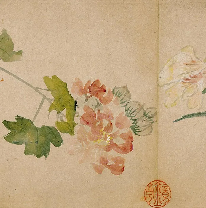 周之冕花卉画《群英吐秀图》卷_04