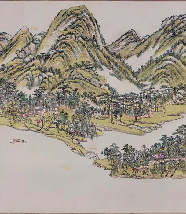 王原祁西湖十景图卷_08