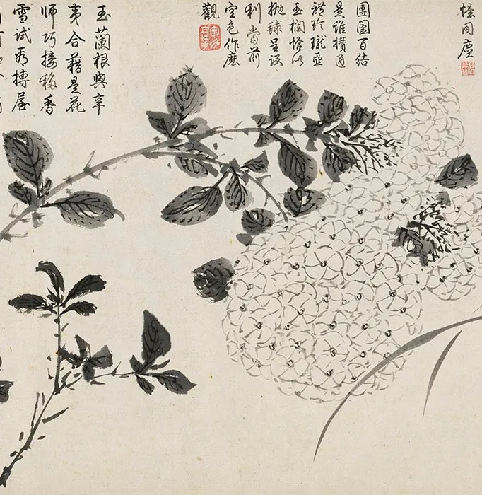 周之冕水墨百花图卷_22