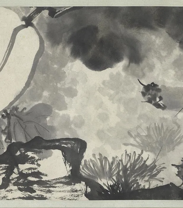清石涛水墨写意画《诗书画三绝》卷_10