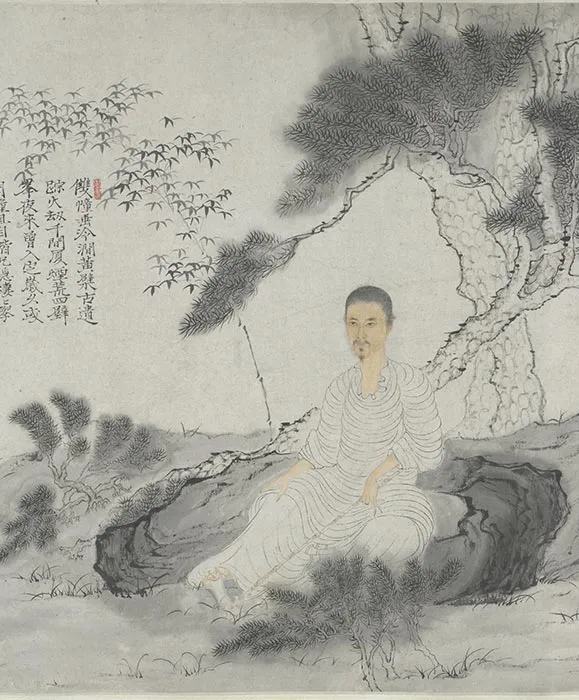 石涛自写种松图小照卷_13