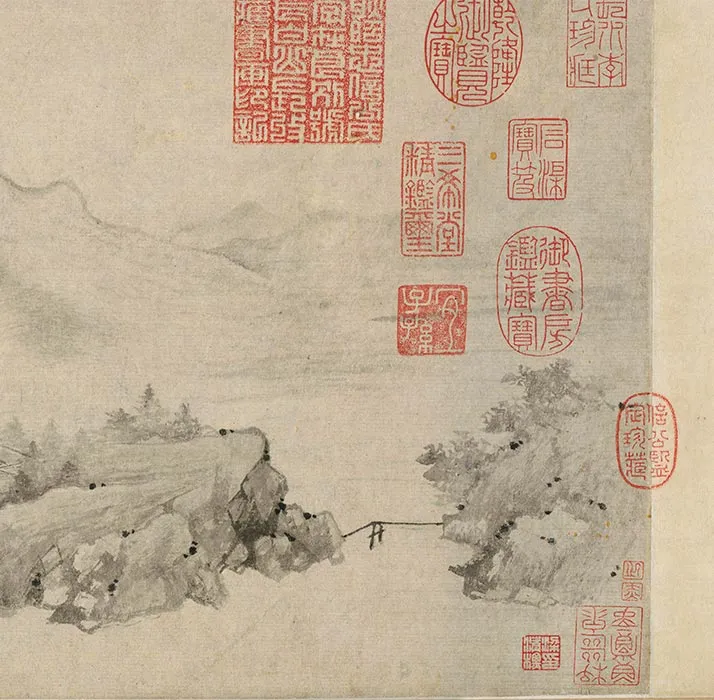 陈叔起、王绂合绘山水画《潇湘秋意图》卷_27