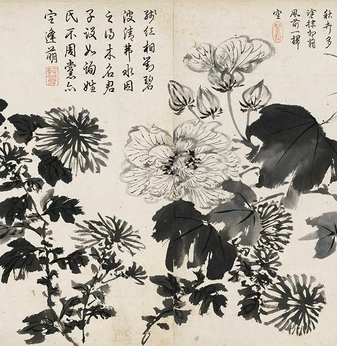 周之冕水墨百花图卷_06