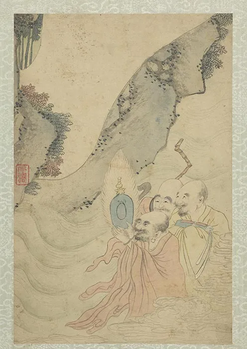 石涛人物画画罗汉册_13