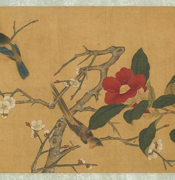 周之冕花鸟画《长春图》卷_02