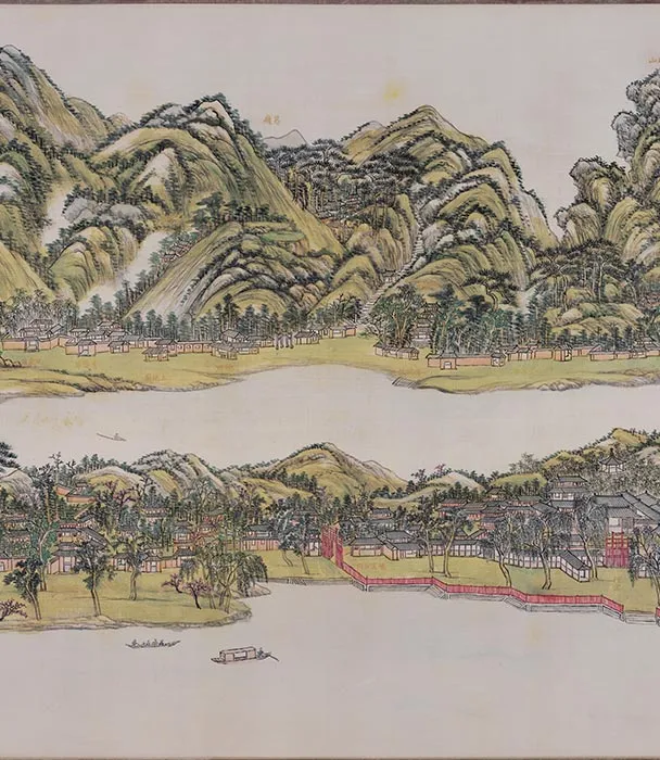 王原祁西湖十景图卷_09