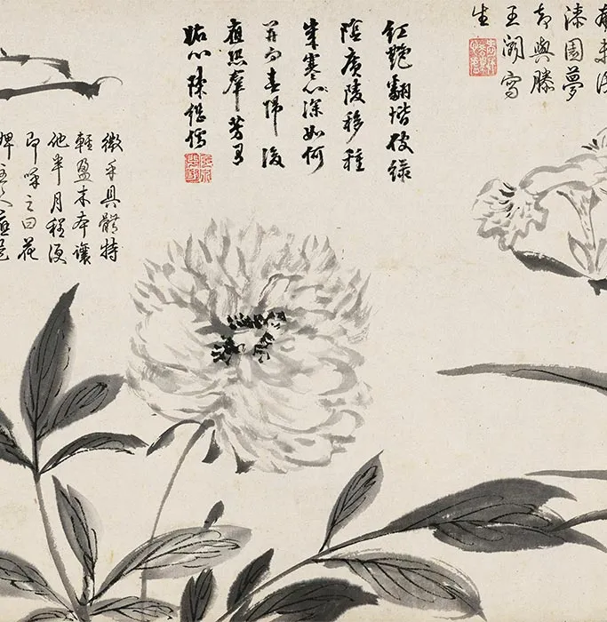 周之冕水墨百花图卷_19
