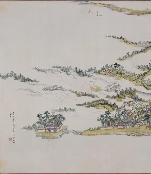 王原祁西湖十景图卷_01