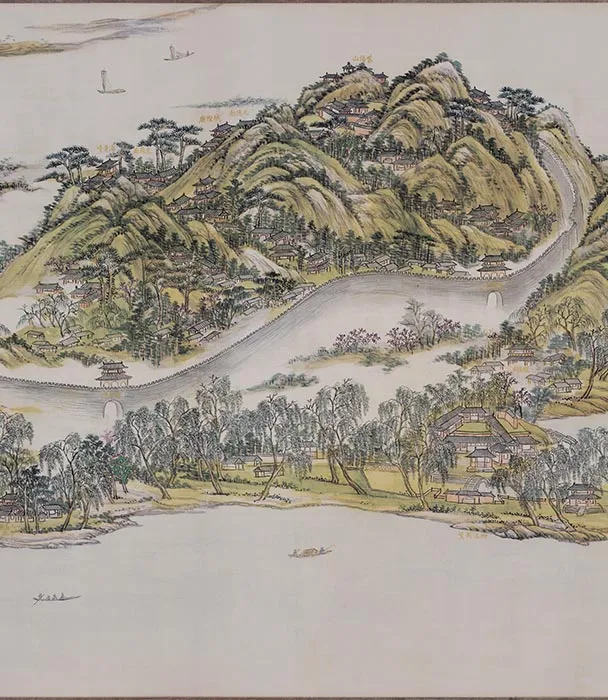 王原祁西湖十景图卷_02