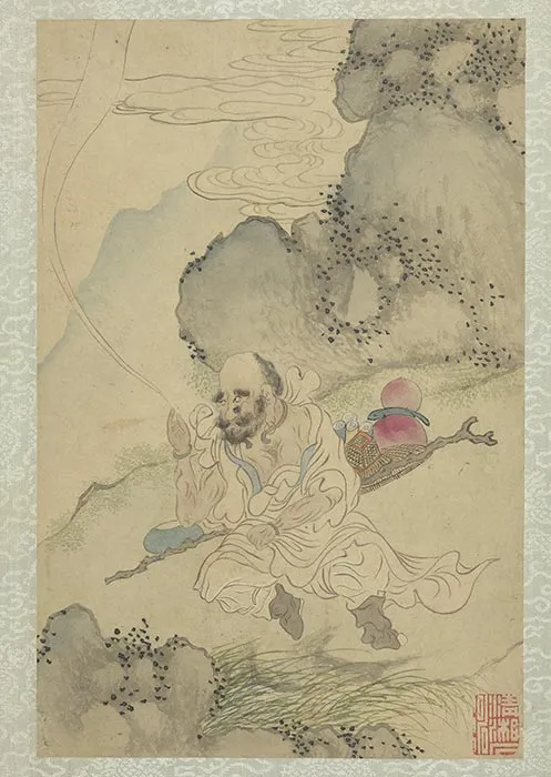 石涛人物画画罗汉册_12