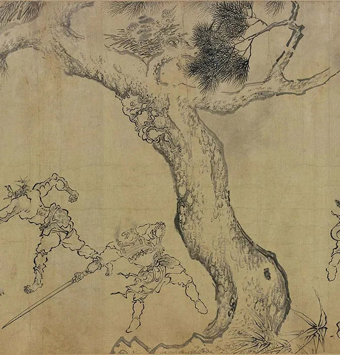 明代《搜山图》白描卷_13