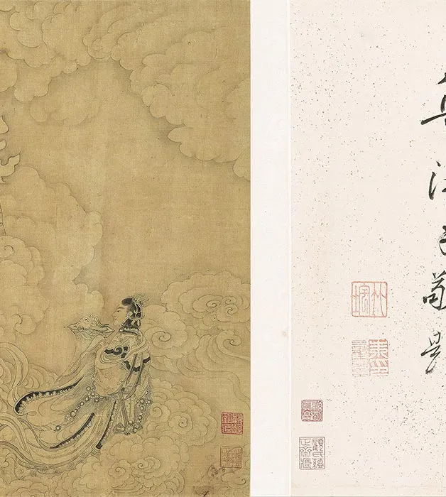 郑重白描佛道人物画《摩利支天图》卷_13