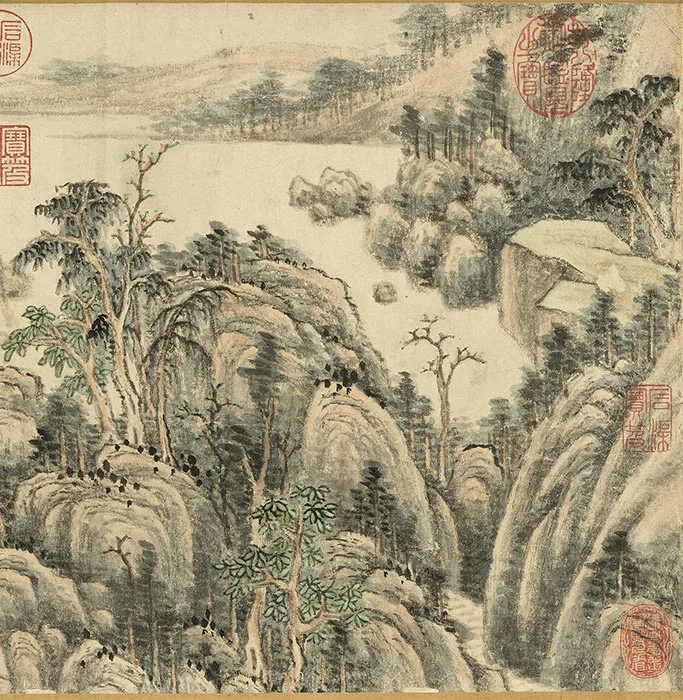 王原祁山水画《夏山新霁图》卷_10