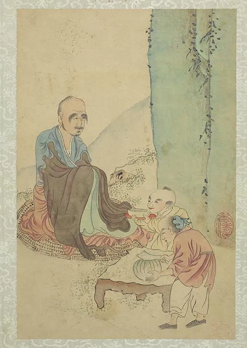 石涛人物画画罗汉册_11