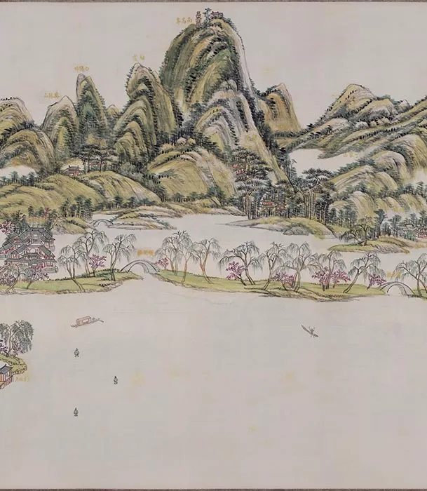 王原祁西湖十景图卷_05