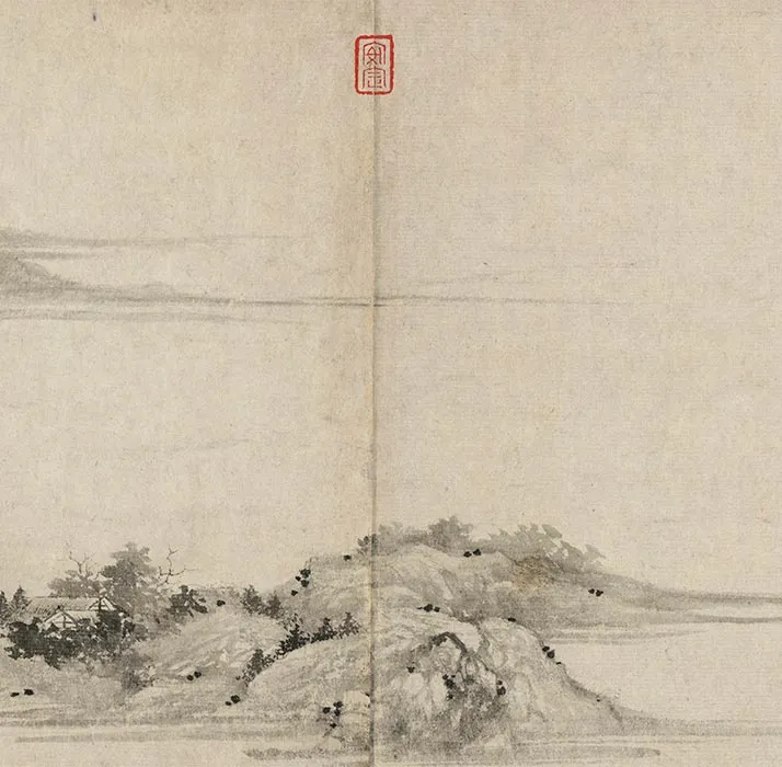 陈叔起、王绂合绘山水画《潇湘秋意图》卷_22