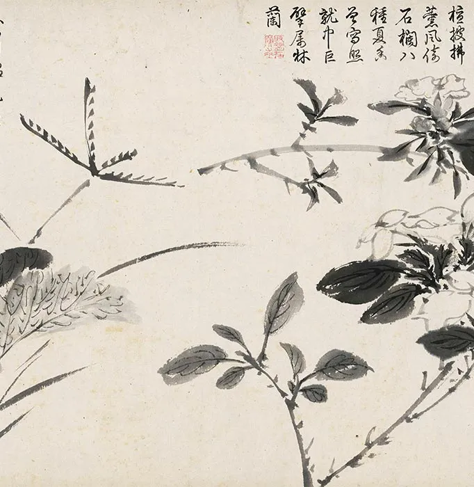 周之冕水墨百花图卷_12
