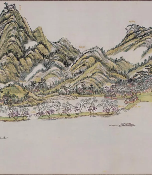 王原祁西湖十景图卷_07