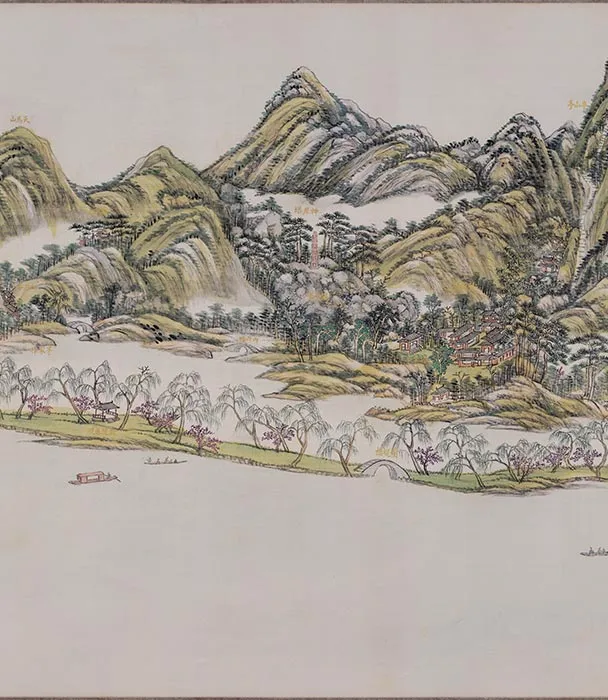 王原祁西湖十景图卷_06