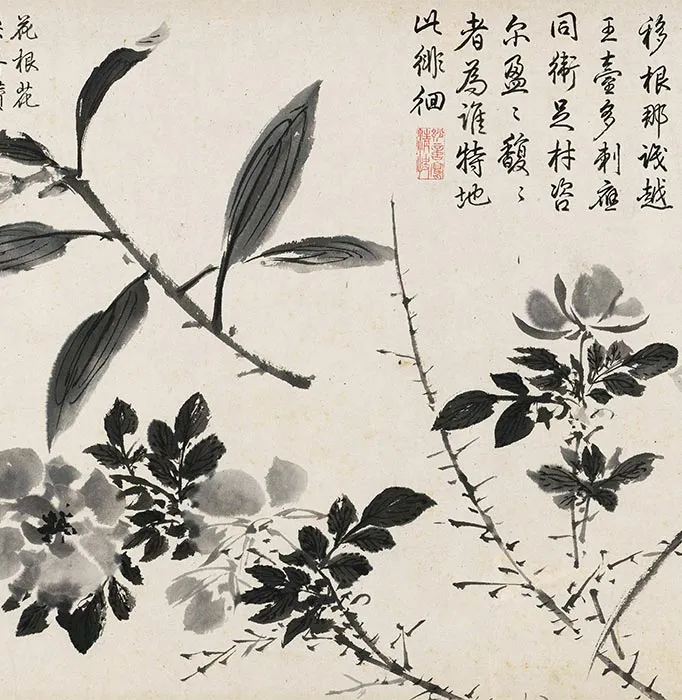 周之冕水墨百花图卷_14
