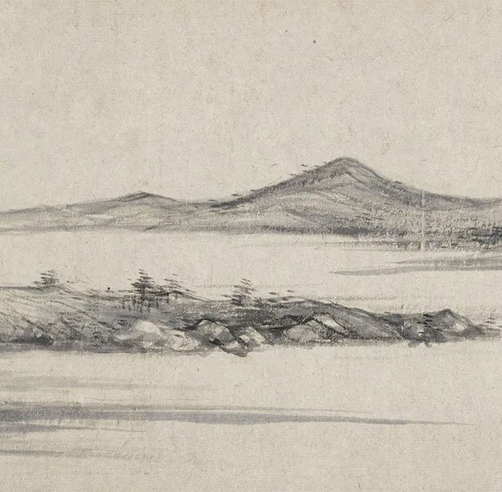 陈叔起、王绂合绘山水画《潇湘秋意图》卷_07