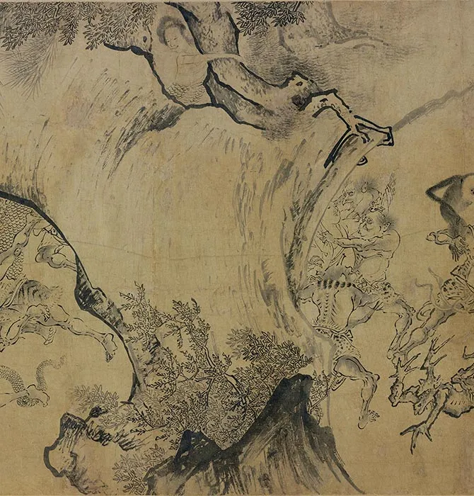 明代《搜山图》白描卷_17