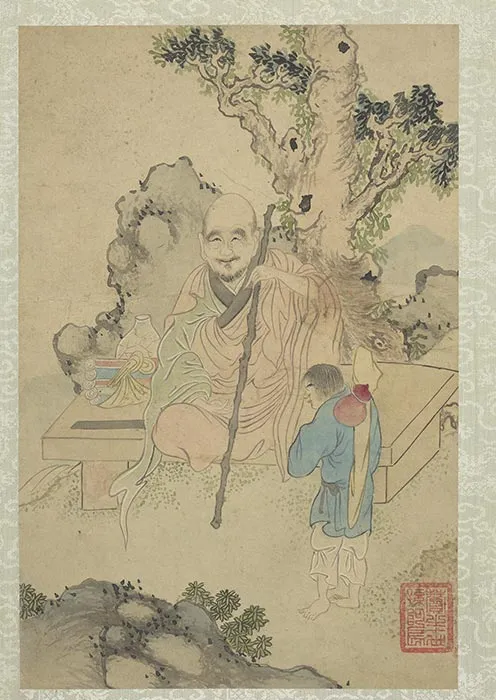 石涛人物画画罗汉册_14
