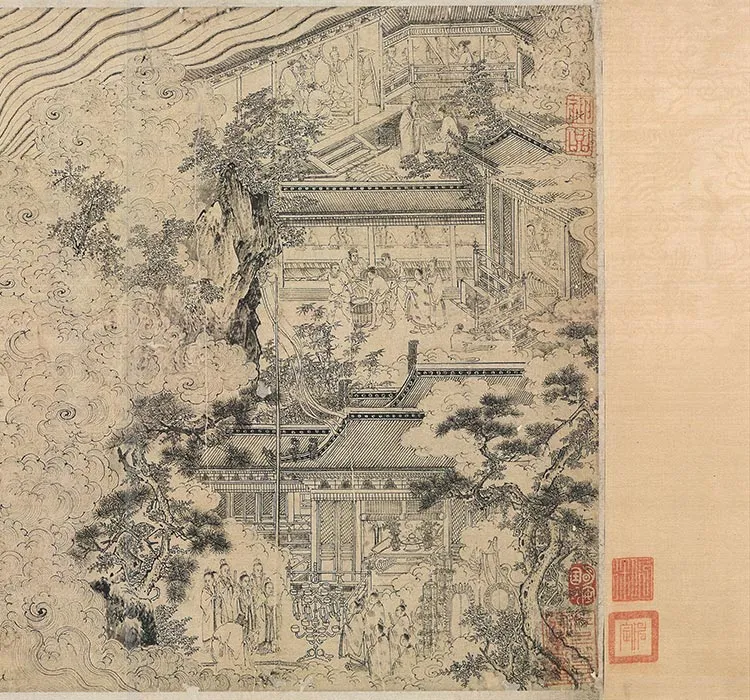 梁楷佛道人物《白描道君像》全卷_09