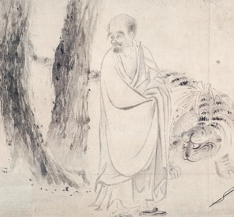 传南宋梁楷十六应真图卷_14